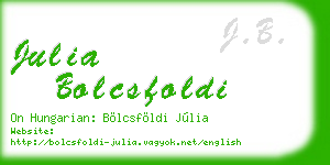 julia bolcsfoldi business card
